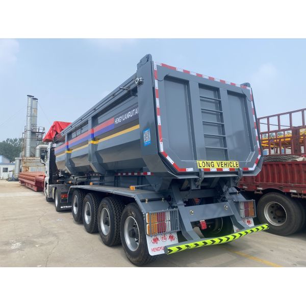 CIMC 40 Cubic Side Tipper End Dump Truck Trailer 3-Axis Steel Semi-Trailer