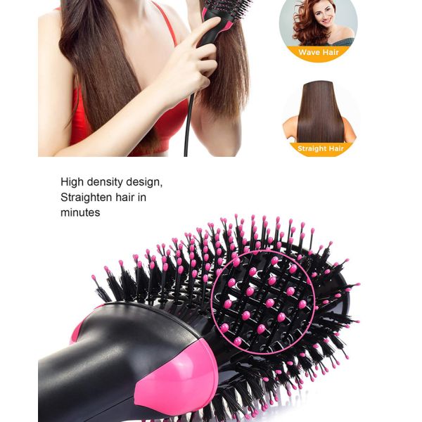 220V Hair Dryer Brush Round Blow Dryer 3 In 1 Straightening Hot Air Brush Anti Scald