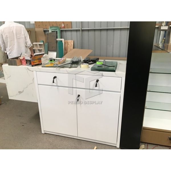3000mm Long Mobile Phone Display Showcase With 2pcs Drawers