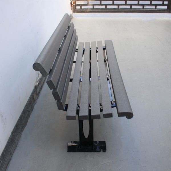 Street Patio Outdoor Recycled Plastic Benches With Sandblasting Powder Coating Finsh