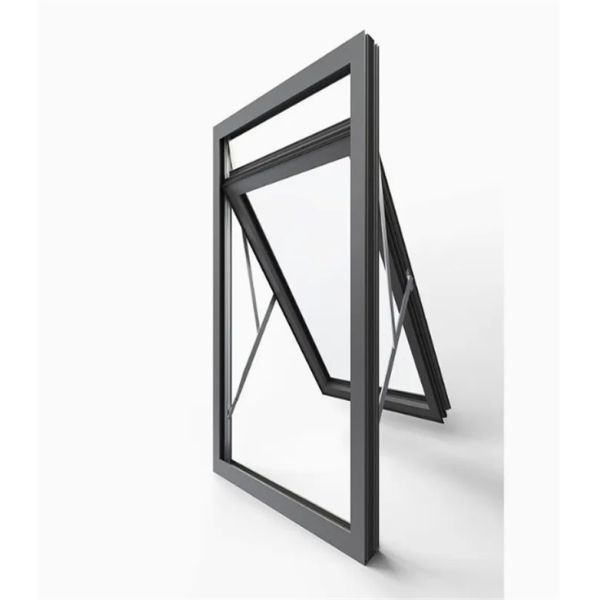 High Durability Grey Design Double Glazed Awning Windows With 304 Stainless Steel Mesh