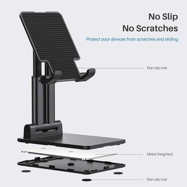 Universal Foldable Metal Desktop Phone Stand Holder RoHS Approved