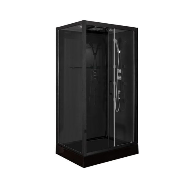 Square Bathroom Shower Cabins black Acrylic ABS Trays black Painted 120*80*225cm