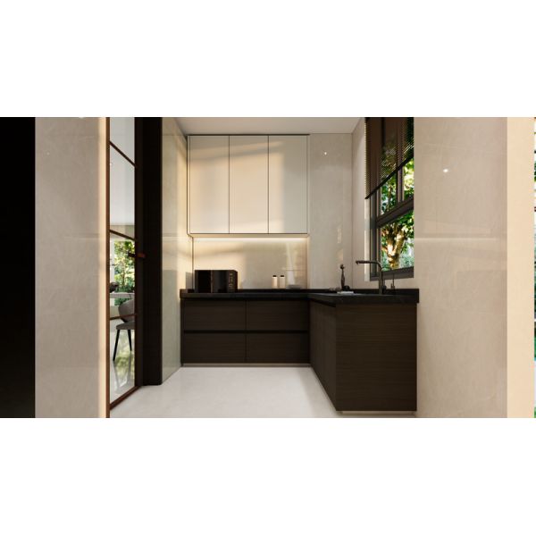 Wood Grain Elegant And Durable Fadior Modern Stainless Steel Kitchen Cabinet
