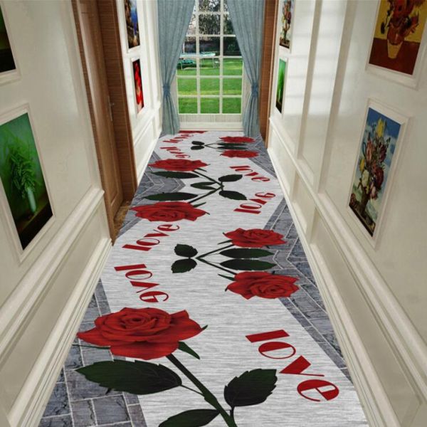Plants And Flowers Commercial Floor Mat Entrance Corridor Stairway Hotel Mat