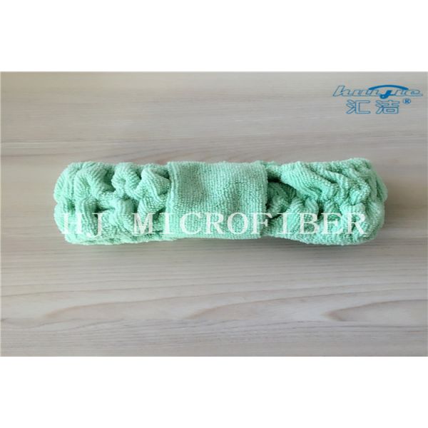 Green Color Microfiber Towel Fabric Chasp Hair Band For Bath Or Washing Face Using