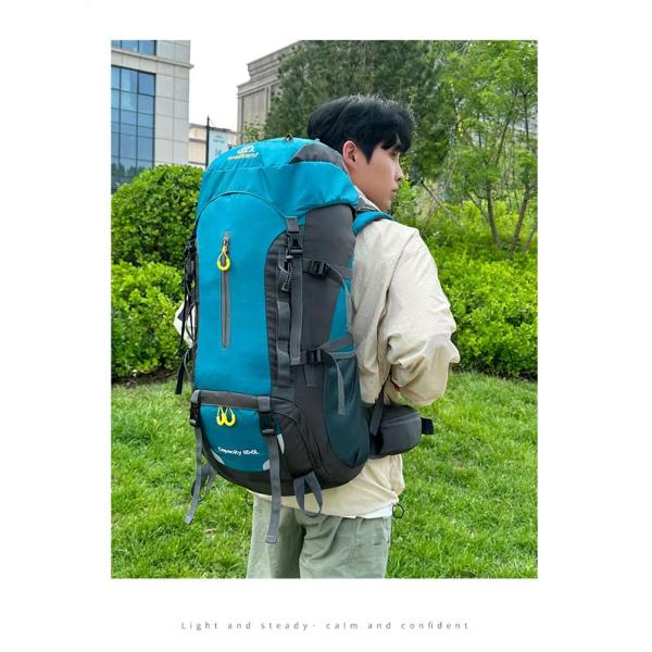 Outdoor Camping Travel Gear Backpack with Soft Zipper Polyester Lining and Big Capacity 30-40L Capacity