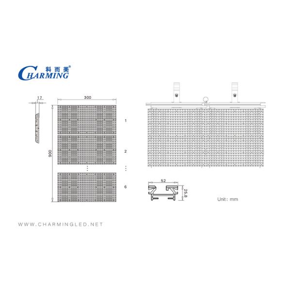 Multipurpose 32x16 Flexible LED Screen , Windproof Bendable LED Display