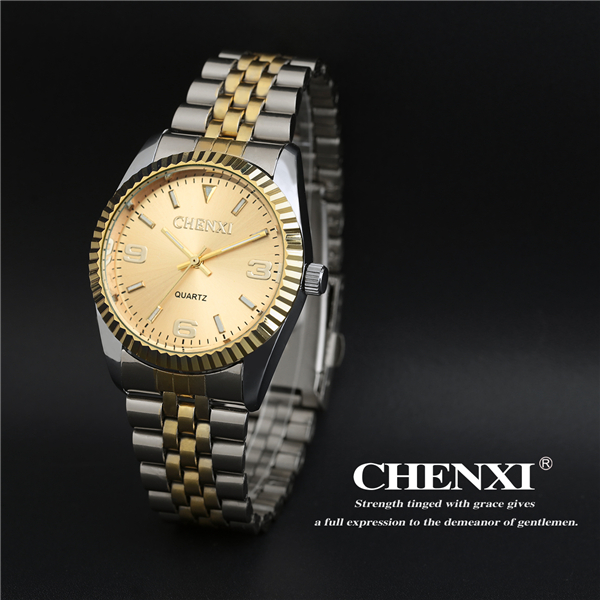 Hot Sale Girl Quartz Watch Wholesale Two Tone Color Gold Watches Man Stainless Steel Watch