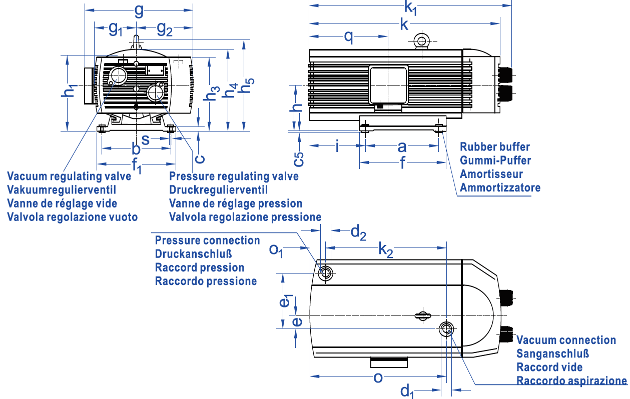 40 m³/h dry ruuning vacuum pressure combined pumps BVT40