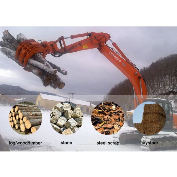 ISO Accurate 1800mm Excavator Manual Grapple Excavator Wood Grapple WX240