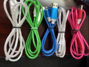 Quality 2.4A USB Flowing Light Led Three In One Data Cable Nylon Braided wholesale