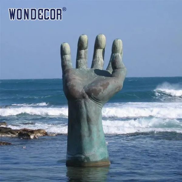 Large Outdoor Garden square Metal Decorative Hand Bronze sculpture