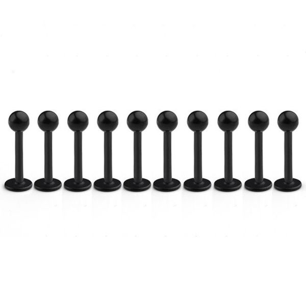 316L Surgical Steel Titanium Anodized Labret Lip Stud Ring Ear Tragus Stud Barbell Body Piercing Jewelry