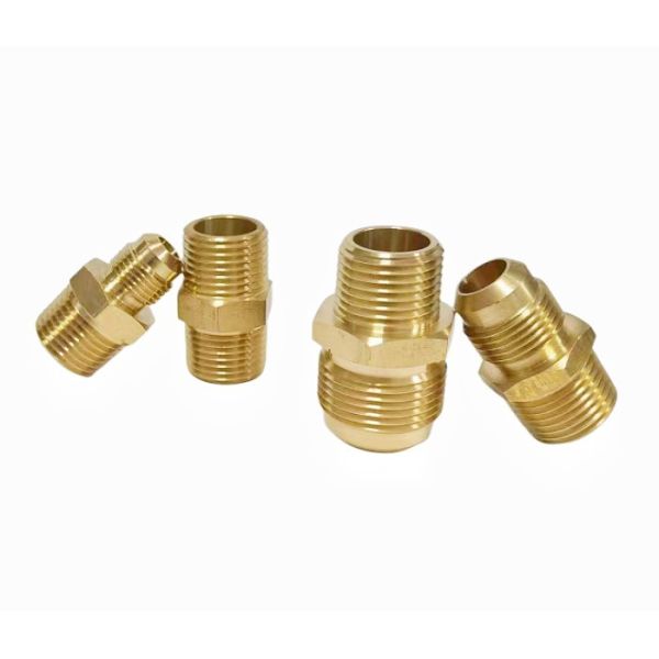 CNC Male Brass NPT Pipe Fittings wear resisting Provide OEM Services