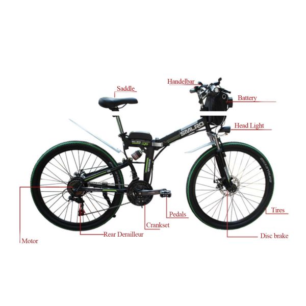 48V 10AH 350W Portable Electric Bike , Blue 26 Inch Electric Folding Bike