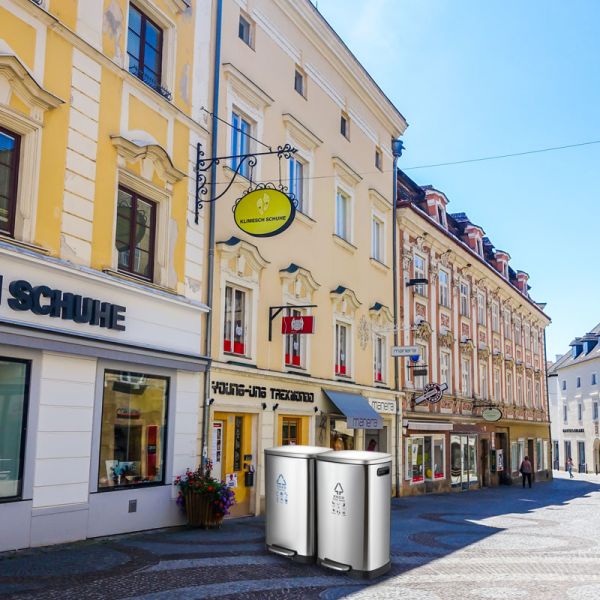 Cheap 100 Liter 673mm Height Stainless Steel Outdoor Trash Can for sale