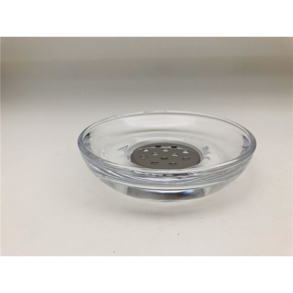 Classic Style Clear Glass Bath Accessories Set For Home Hotel Bathroom Cleaning