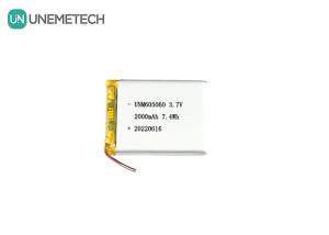 Quality UNEMETECH 605060 2000mAh Polymer Lithium Battery 3.7V Beauty Instrument Rechargeable Battery wholesale