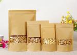 Heat Seal Snack Food Plastic Pouch Packaging , Kraft Paper Zipper Bags With