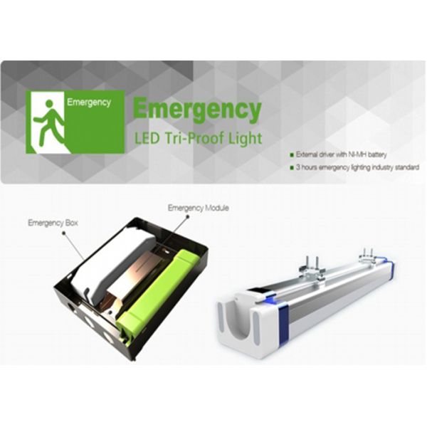 Emergency LED Tri Proof Light 2 Hours Emergency IP65 Reachargeable Battery 50/60Hz