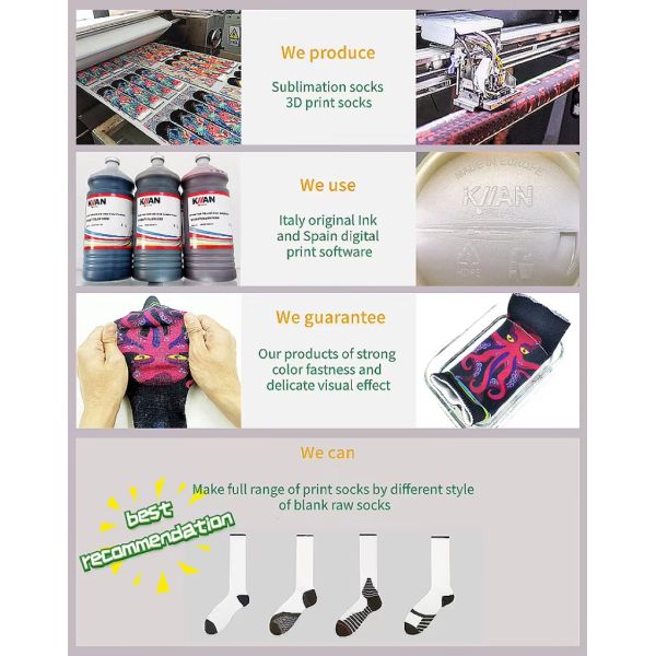 Landscape Pattern sublimation printed socks Custom Digital Printing Socks