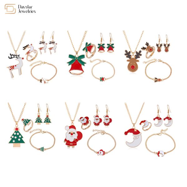 Holiday Gifts Christmas Jewelry Set For Womens Earrings Rings Bracelets Necklace