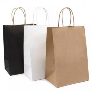 China Heat Seal Takeaway Printed Paper Carrier Bags Matt Lamination Recyclable on sale
