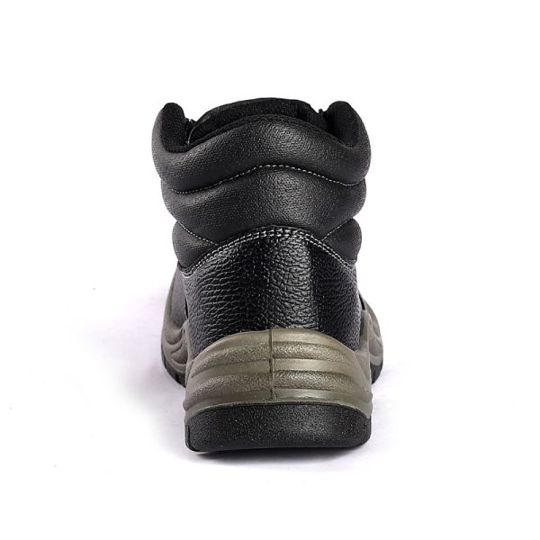 OEM Factory Black Leather Construction Safety Boots Work Steel Toe Steel Plate Safety Shoes