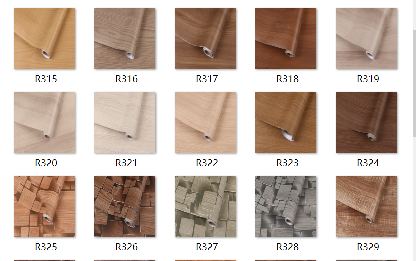 Door Decorative Wood Pattern Contact Paper Waterproof Wallpaper Roll for Furniture Table Wardrobe Decoration