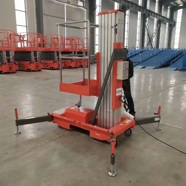 8m 100kg Single Mast Aerial Work Platform Lift for Window Cleaning 100kg Capacity