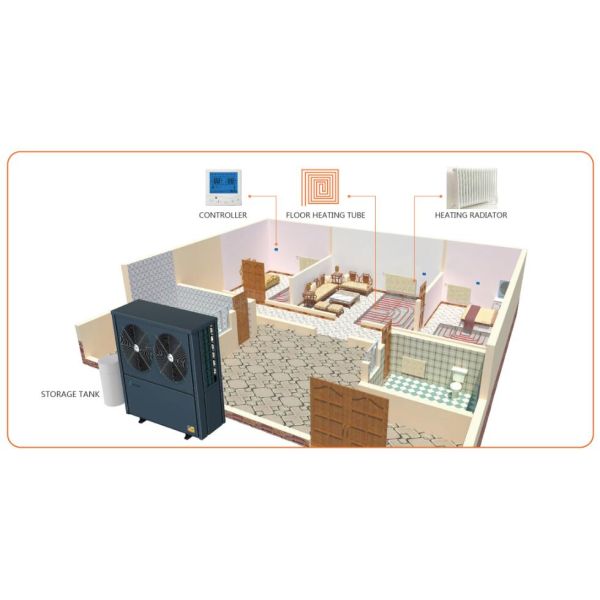 2024Residential Heat Pump For Domestic Hot Water and Floor Heating ERP Energy Efficiency