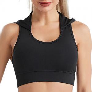 China OEM Solid Racerback Hollow Out Hooded Sports Bra Women Gym Biker Workout Tops on sale