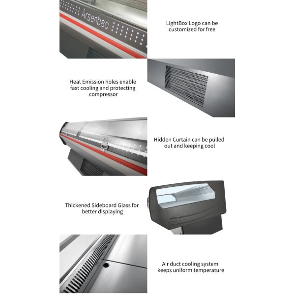 Stainless Steel Deli Display Cooler Countertop 580W Practical