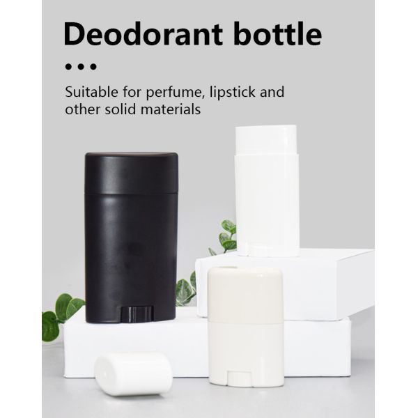 Flat Top Cap Cosmetic Pump Bottle Polypropylene Oval Deodorant Stick 15g