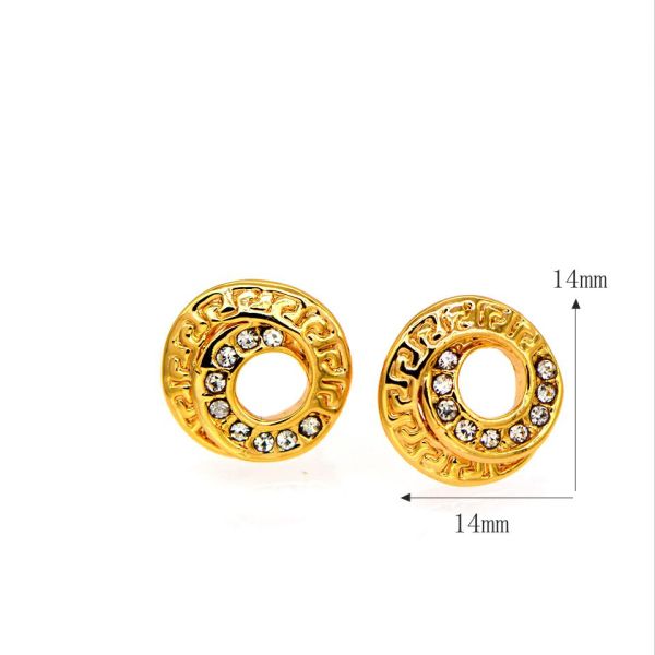 Vintage jewelry Pendants Necklaces Earrings Set For Women 18K Real Gold Plated