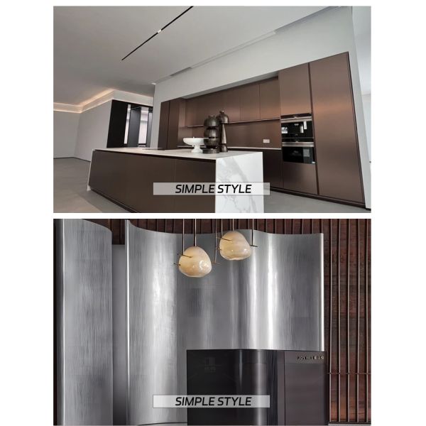 Interior Decoration Metal Wood Veneer Wall Panel Environment Friendly Bamboo Charcoal Wood Veneer