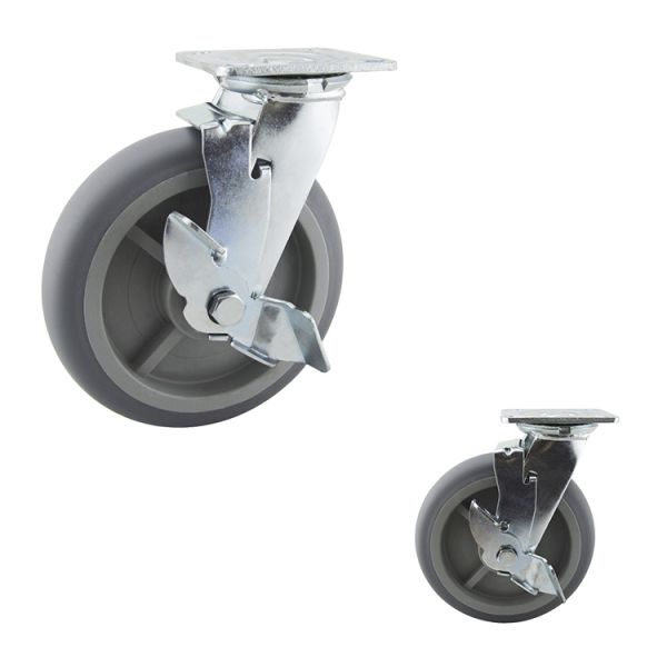 200mm Diameter Soft TPR Fixed Heavy Duty Ball Bearing Wheels