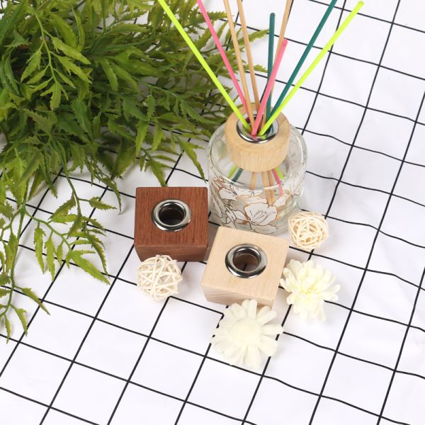 Square Reed Diffuser Cap Wooden Perfume Bottle Lid 28 25 Thread