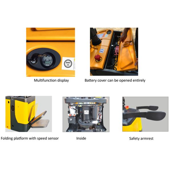 Stand On Type 2500kg Electric Pallet Truck Jack Forklift With Folding Platform