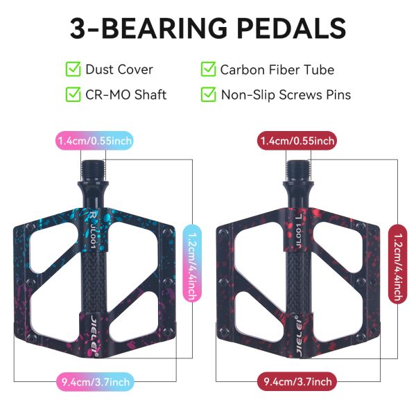 JIELEI Bicycle Pedal Aluminum Alloy Ultralight Seal 3 Bearing Road Bicycle Pedals Accessories Mountain Road Bike Bearing Pedal