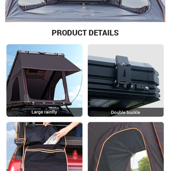 2.3m Car Roof Tent Camping 300gsm Polyester Hard Shell Ladder For SUV Van
