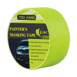 Quality High Temperature 120 Degree Painters Masking Tape Waterproof Green Crepe Paper 50m wholesale