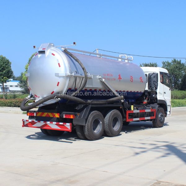 Diesel Fuel Type Vacuum Sewer Septic Tank Trucks Sewage Suction Tanker Truck 6x4