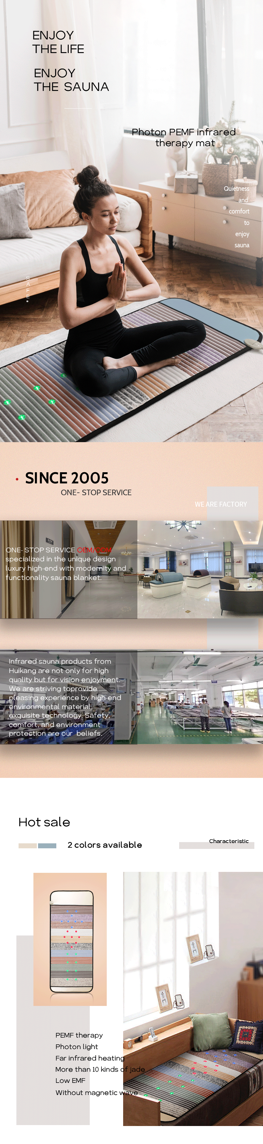 Blue Amethyst Far Infrared Heating Mat PEMF Mattress 80*190/ Customized Size