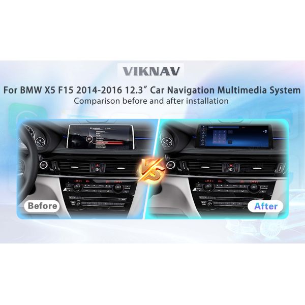 Viknav Car Radio 12.3 inch For BMW X5 F15 2014 2015 2016 GPS Navigation Multimedia Carplayer NBT System Head Unit 128GB