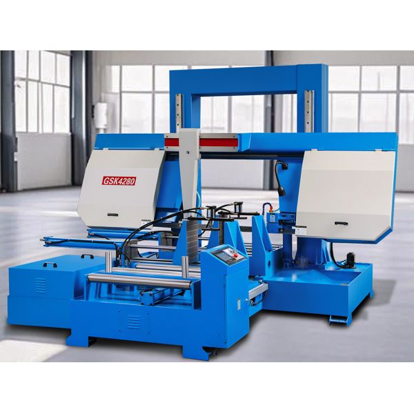 GSK4280 Band Saw Machine PLC Touch Screen Automatic Feeding 800mm Metal Cutting