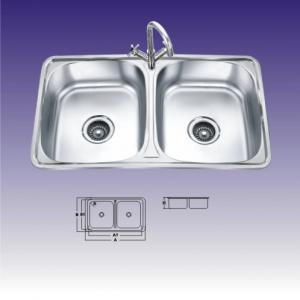Double Rectangular Bowl Undermount Stainless Steel Kitchen Sinks With Faucet