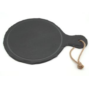 Quality Professional Slate Cheese Board Paddle Shape Rough Rim With Handles wholesale