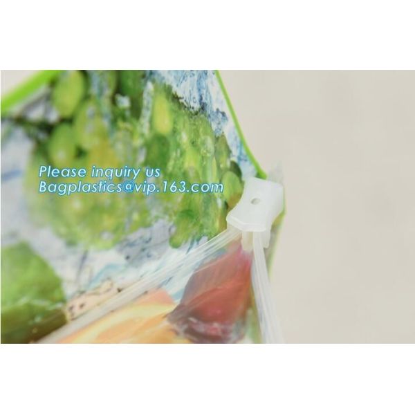 Reusable PP PET PE Material Grape Packing Bags With Slider, slider zipper grape bag with holes, Custom Printing Freezer